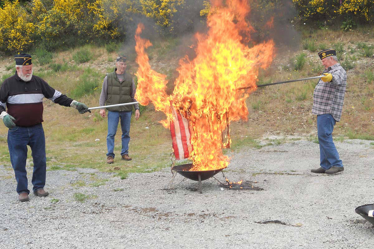 American Legion flag burning ceremony